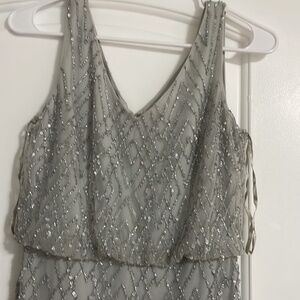 BHLDN Gray Maxi Dress with Sequins